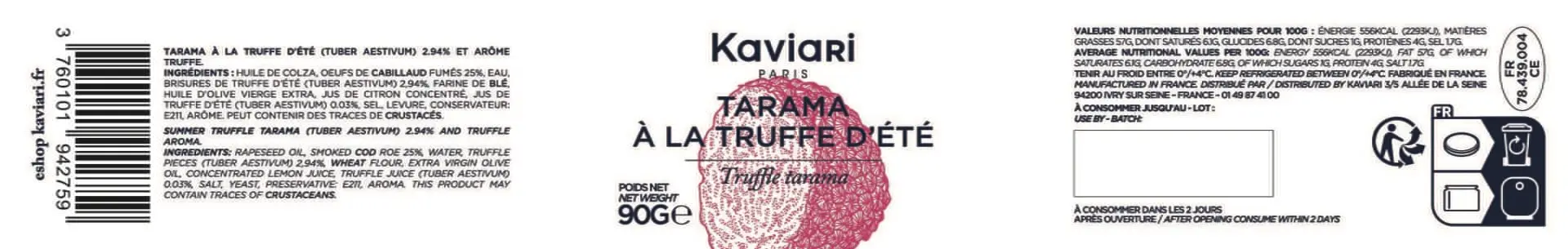 Tarama truffe 90g 26x180