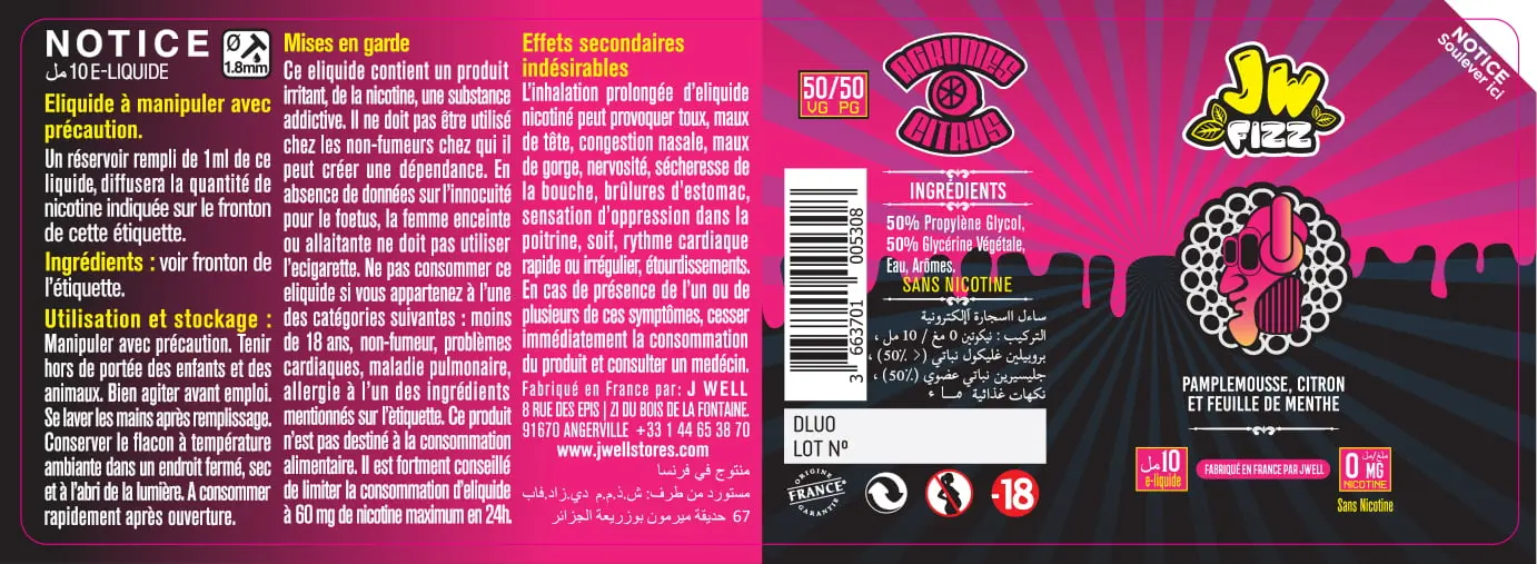 40X114 10ML AGRUMES CITRUS 10ml ALGERIA-0mg