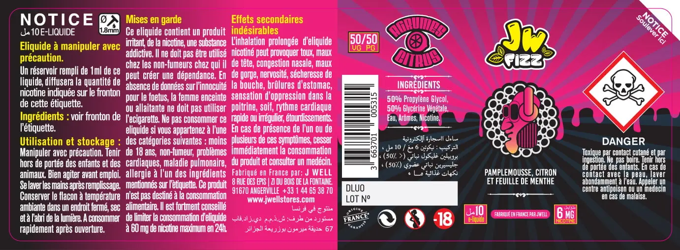 40X114 10ML AGRUMES CITRUS 10ml ALGERIA-6mg