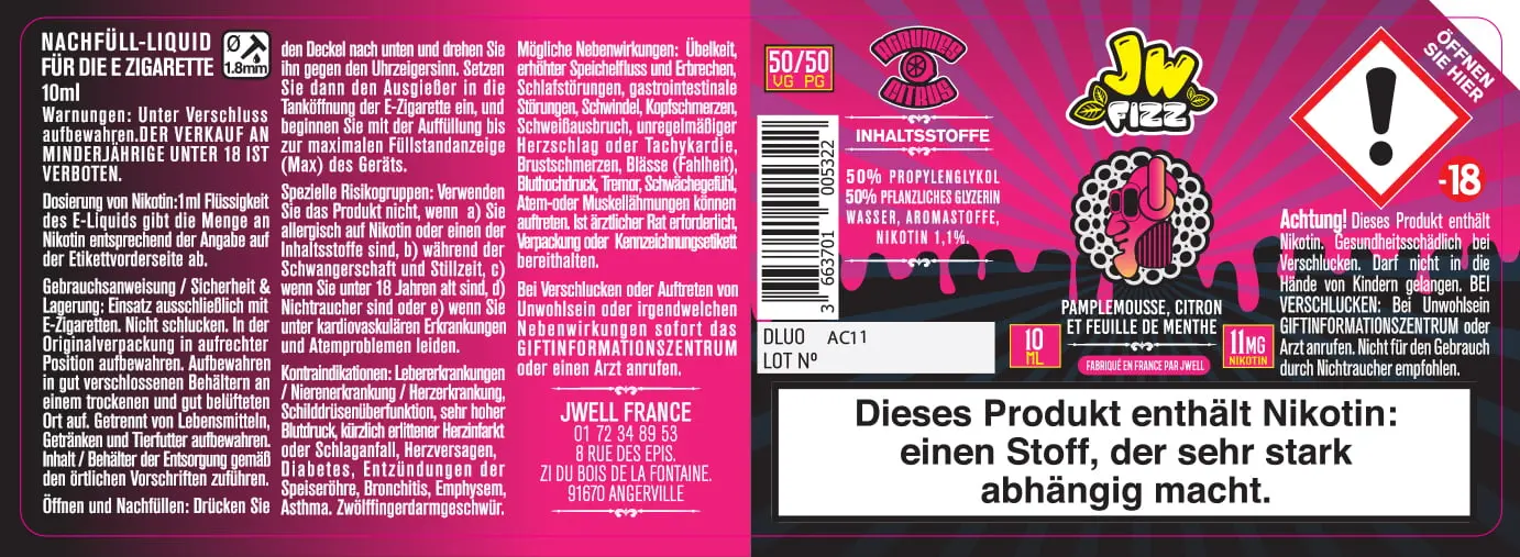 40X114 10ML AGRUMES CITRUS 10ml GERMAN_11mg