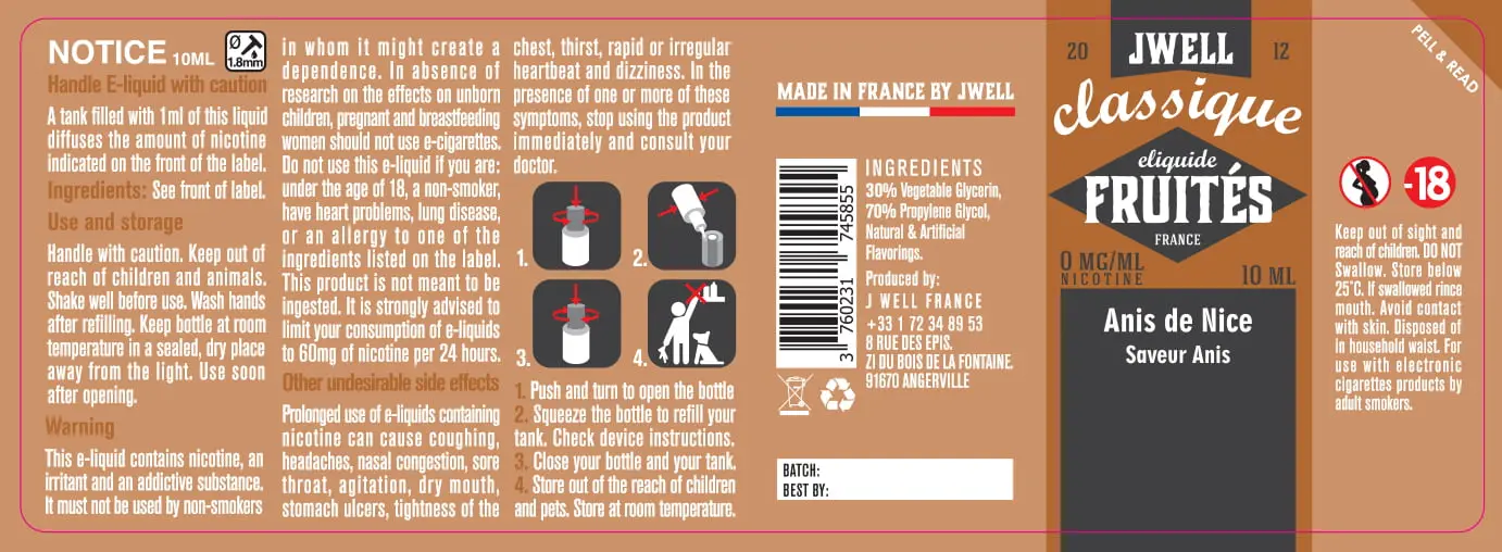 40X114 10ML ANIS DE NICE 10ml-UK - 0mg