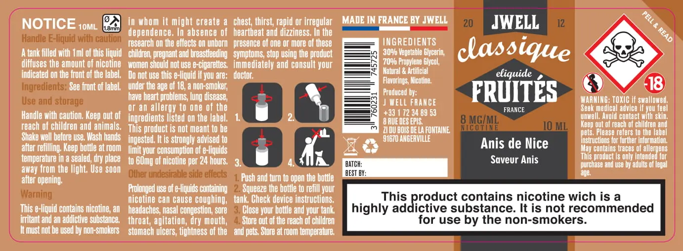 40X114 10ML ANIS DE NICE 10ml-UK - 8mg