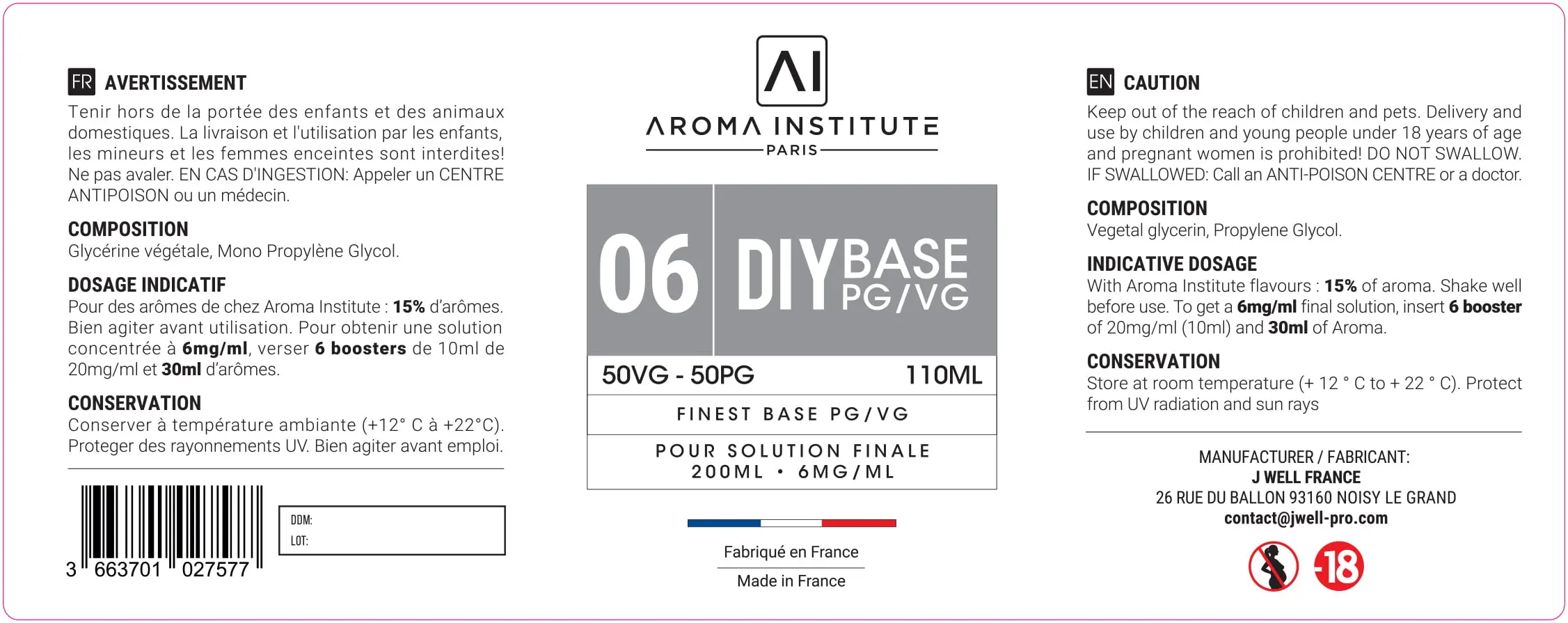75X190 110ML AROMA_06_BASE_50-50_110ML