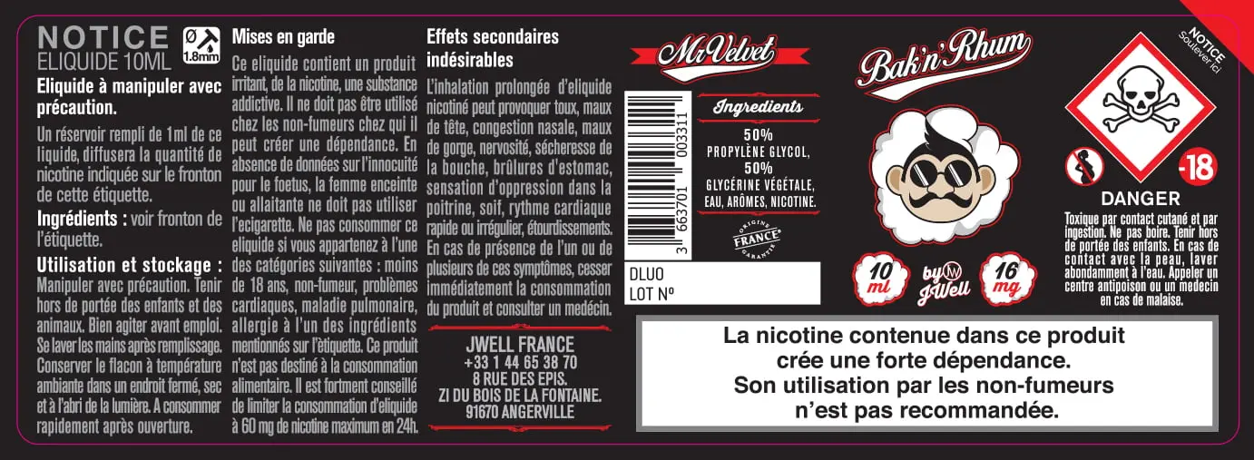 40X114 10ML BACK'N-RHUM-10ml-16mg