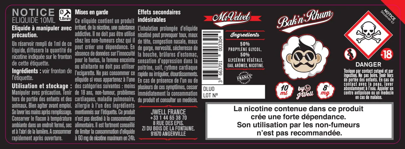 40X114 10ML BACK'N-RHUM-10ml-8mg