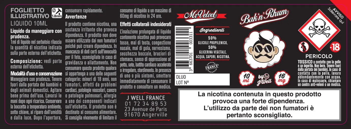 40X114 10ML BACK'N RHUM 10ml-IT- 16mg