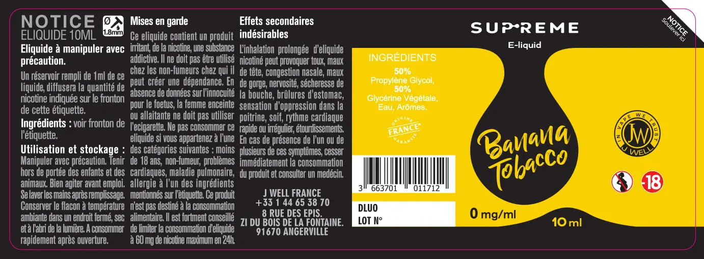 40X114 10ML BANANA-TOBACCO_SUPREME_10ml_0mg
