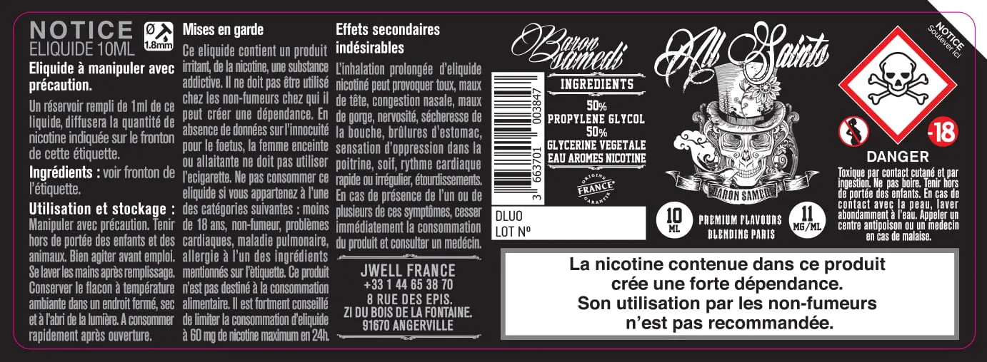 40X114 10ML BARON-SAMEDI-10ml-Label-11mg