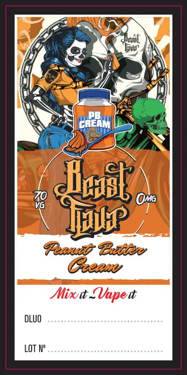 62X30 100ML BEAST-FLAVA-Peanut-Butter-Cream_100ml E-liquids Flavours