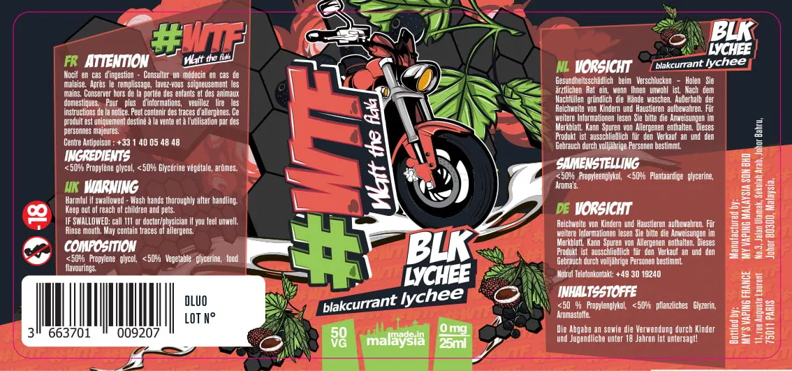 42X93 25ML BLK LYCHEE_WTF_MY'S Vaping_25ml