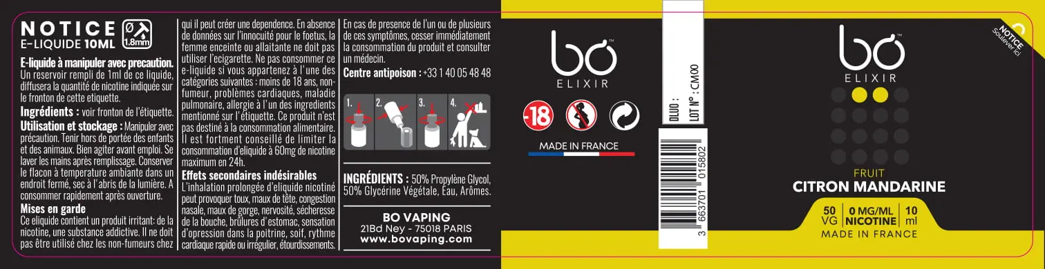 30X125 10ML BO-ELIXIR_CITRON-MANDARINE_10ml_FR_0mg