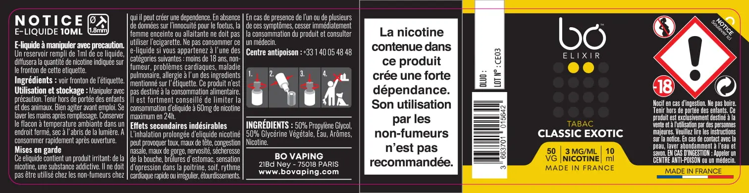 30X125 10ML BO-ELIXIR_CLASSIC-EXOTIC_10ml_FR_3mg