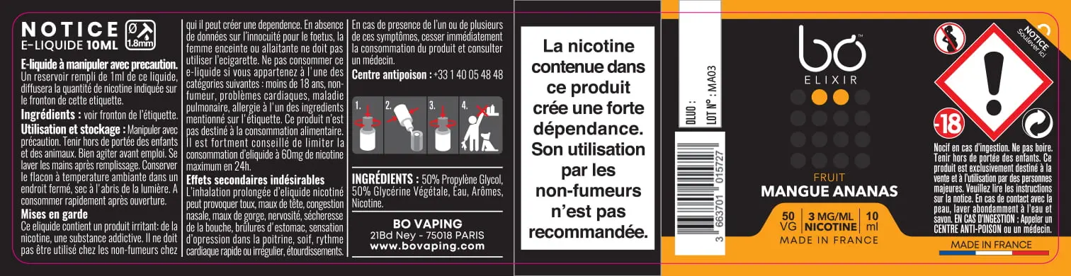 30X125 10ML BO-ELIXIR_MANGUE-ANANAS_10ml_FR_3mg