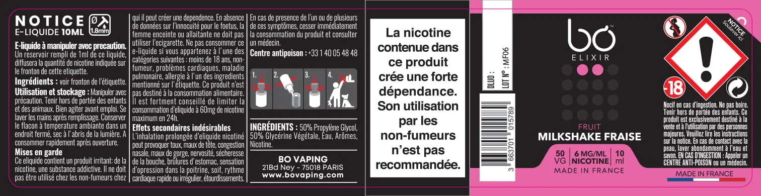 30X125 10ML BO-ELIXIR_MILKSHAKE-FRAISE_10ml_FR_6mg