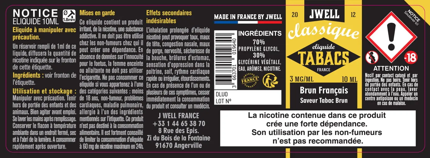 40X114 10ML BRUN-FRANCAIS-10ml-3mg