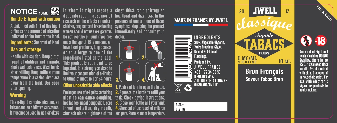 40X114 10ML BRUN FRANCAIS 10ml-UK - 0mg