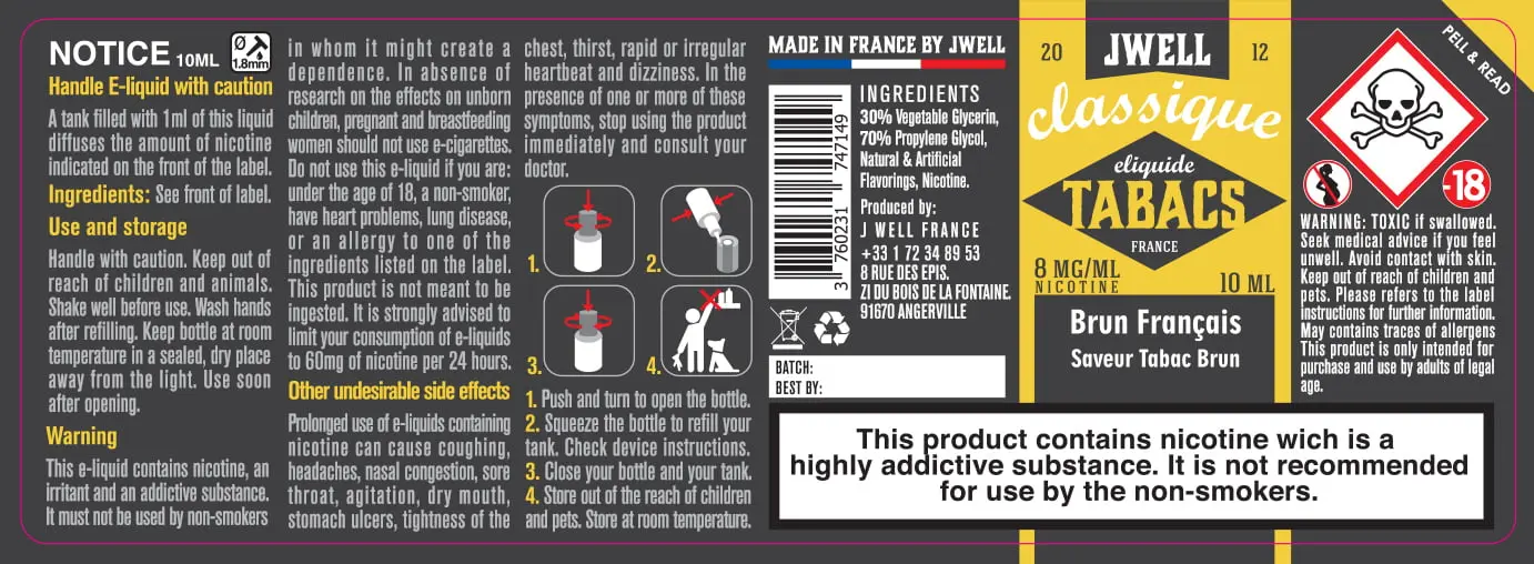 40X114 10ML BRUN FRANCAIS 10ml-UK - 8mg