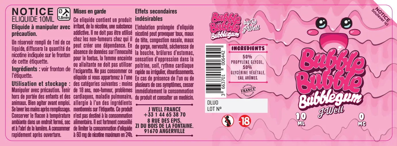 40X114 10ML BUBBLE-BUBBLE-10ml-0mg