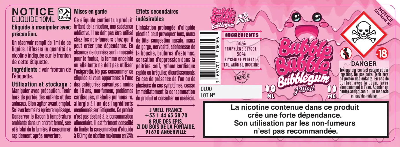 40X114 10ML BUBBLE-BUBBLE-10ml-11mg