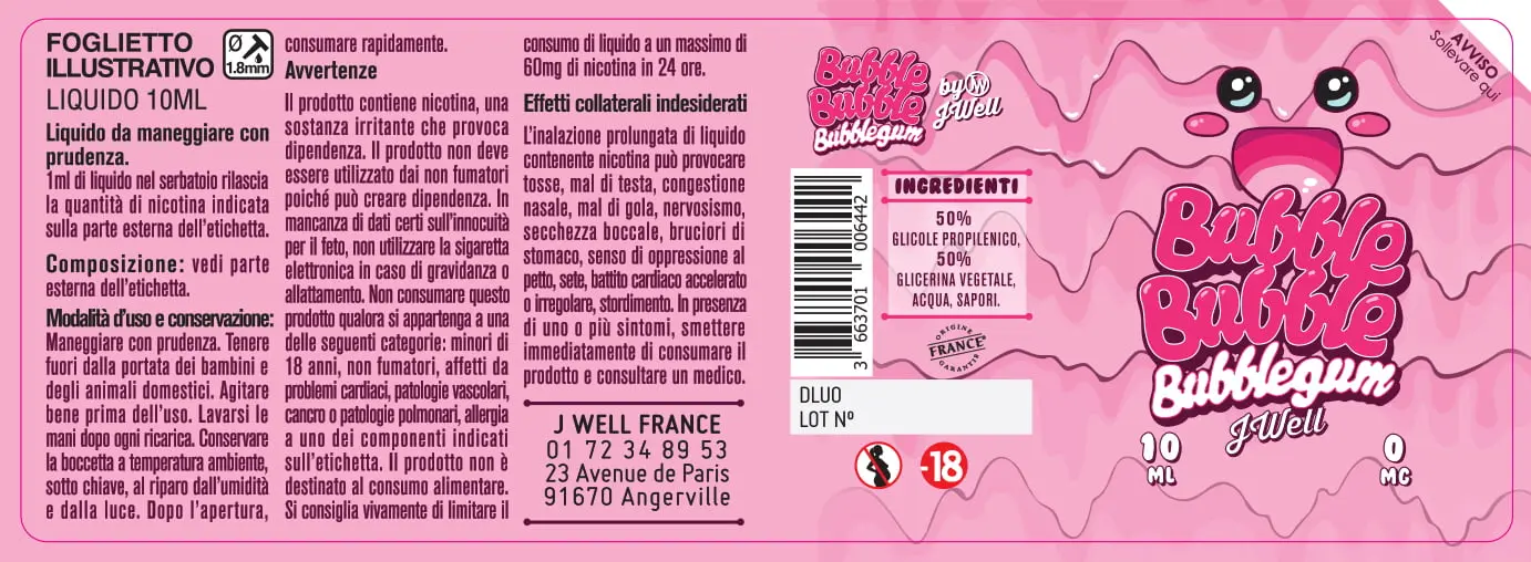 40X114 10ML BUBBLE BUBBLE 10ml-IT-0mg