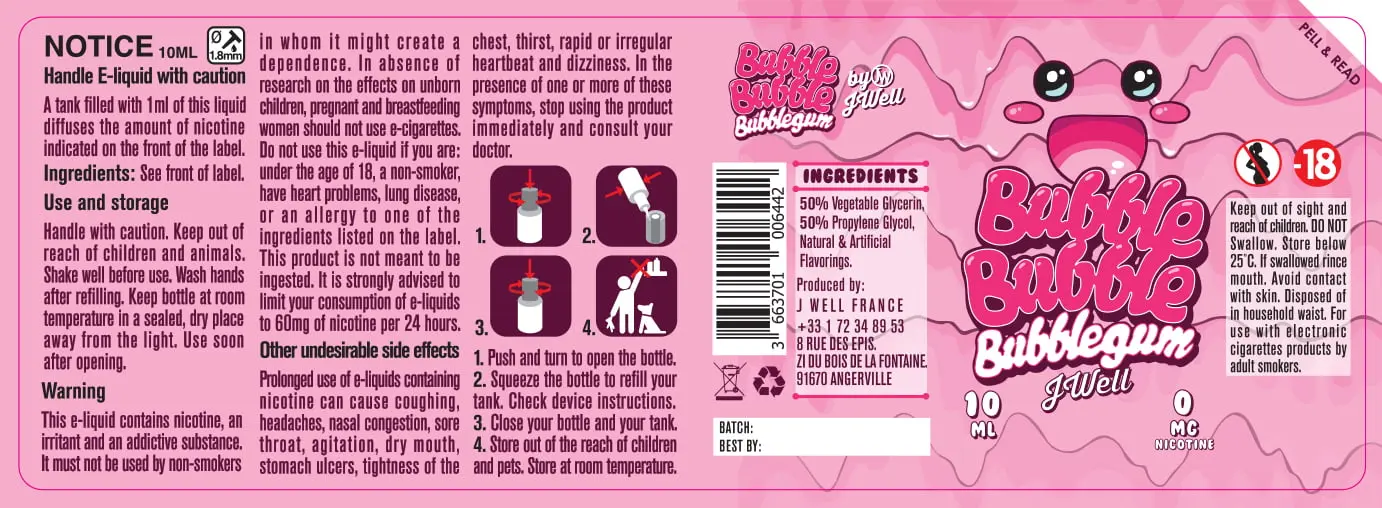 40X114 10ML BUBBLE BUBBLE 10ml-UK - 0mg