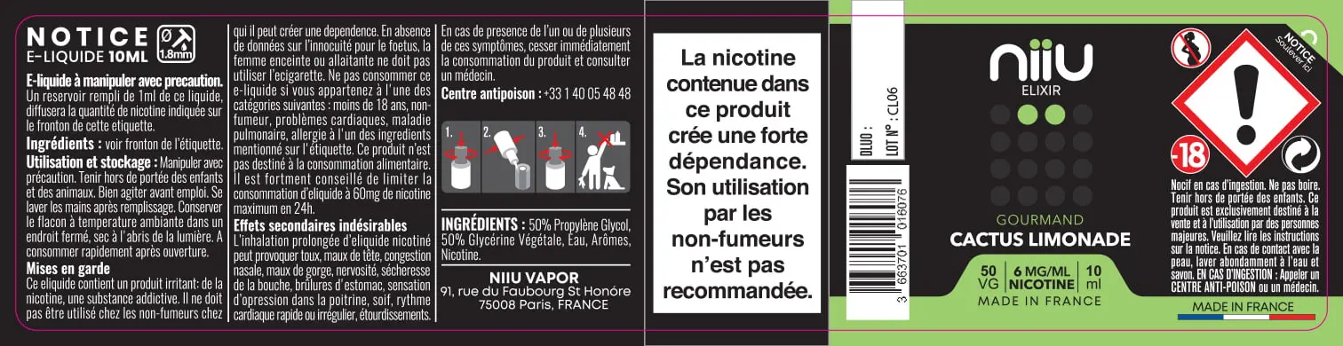 30X125 10ML CACTUS-LIMONADE_NIIU-Elixir_10ml_6mg_FR