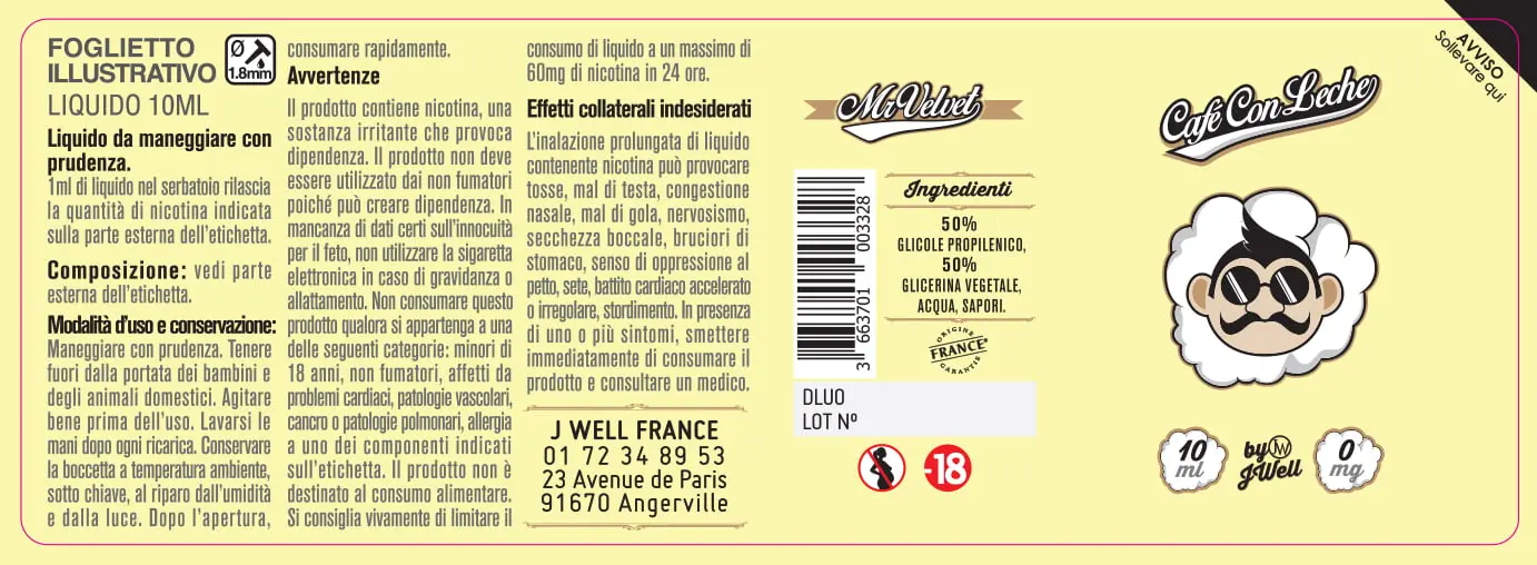 40X114 10ML CAFE CON LETCHE 10ml-IT- 0mg