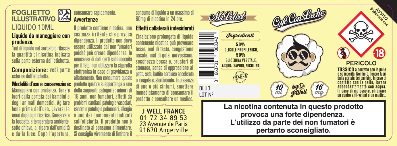 40X114 10ML CAFE CON LETCHE 10ml-IT- 16mg