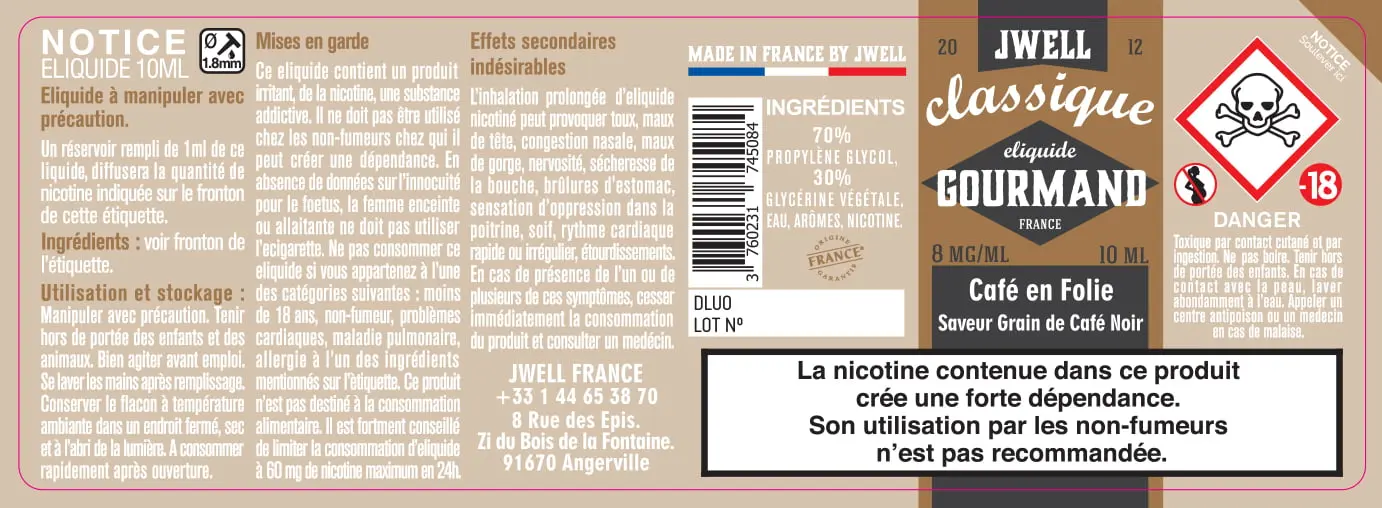 40X114 10ML CAFE-EN-FOLIE-10ml-8mg