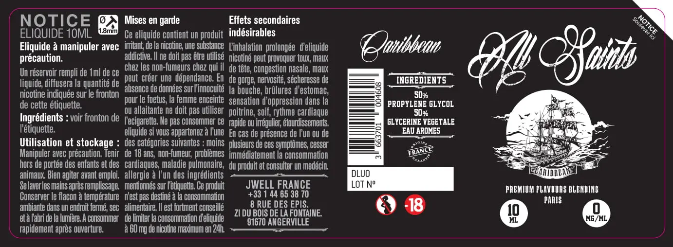 40X114 10ML CARIBBEAN-10ml-0mg