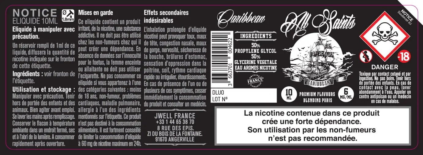 40X114 10ML CARIBBEAN-10ml-6mg