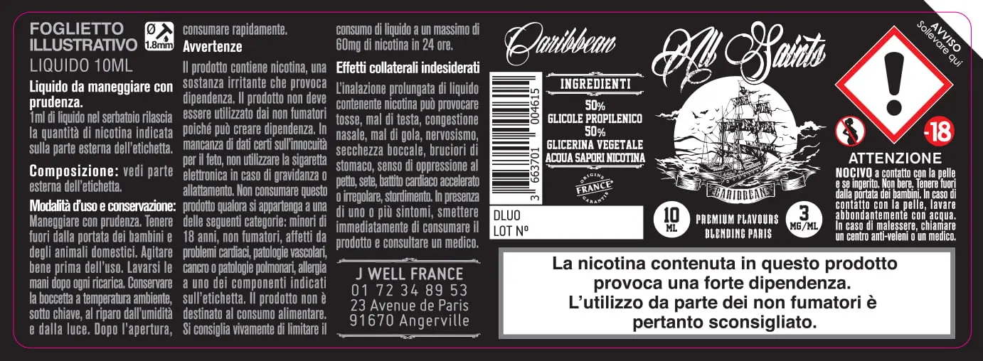 40X114 10ML CARIBBEAN 10ml-IT-3mg