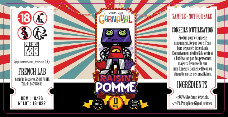 30X60 10ML CARNAVAL_pomme_10ML