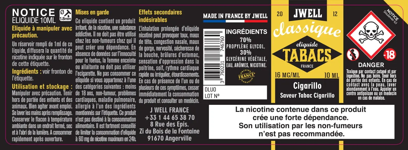 40X114 10ML CIGARILLO-10ml-16mg