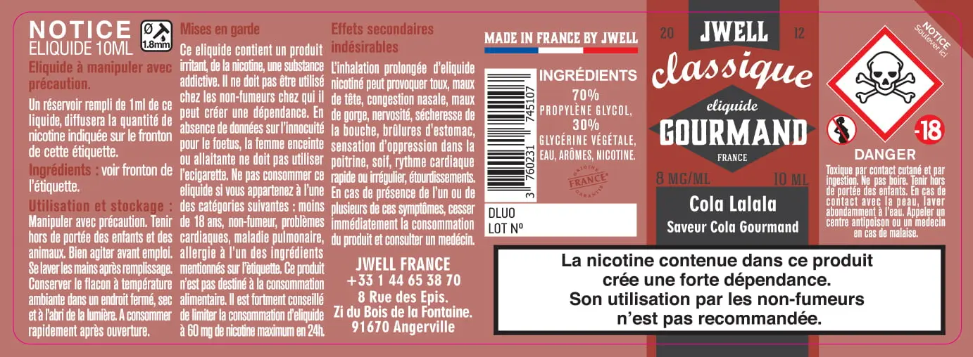 40X114 10ML COLA-LALALA-10ml-8mg