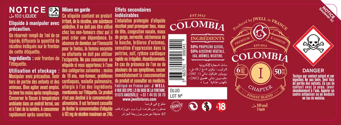 40X114 10ML COLOMBIA CHAPTER I 10ml-6mg