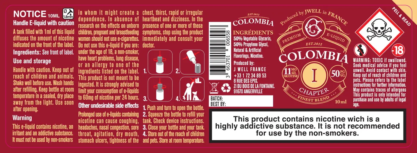 40X114 10ML COLOMBIA CHAPTER I 10ml-UK - 11mg