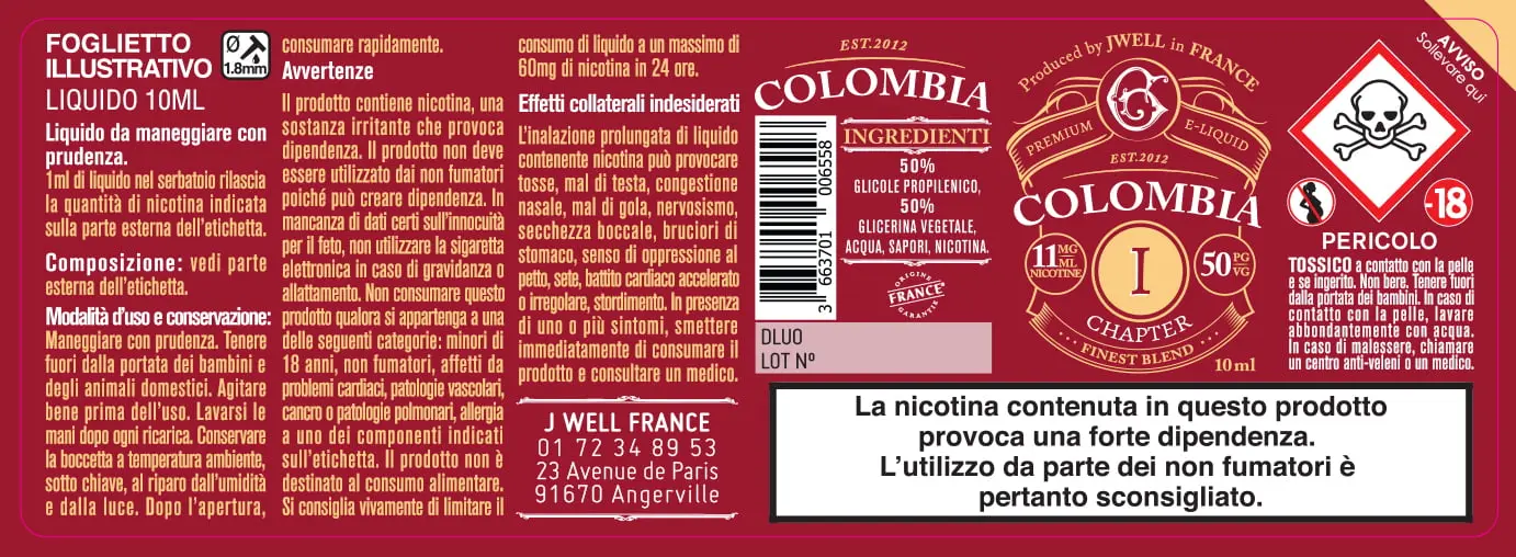40X114 10ML COLOMBIA CHAPTER I IT 10ml-11mg