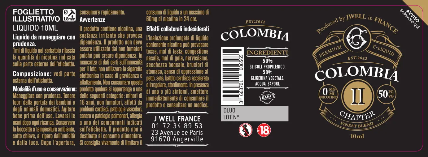 40X114 10ML COLOMBIA CHAPTER II IT 10ml-0mg