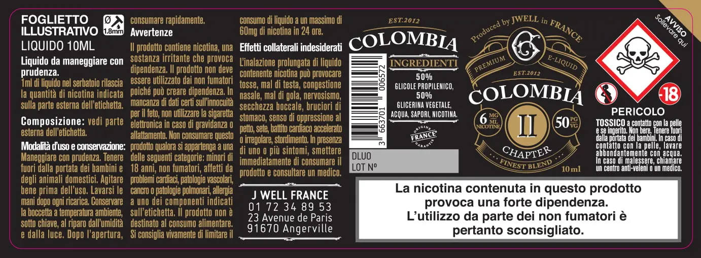 40X114 10ML COLOMBIA CHAPTER II IT 10ml-6mg