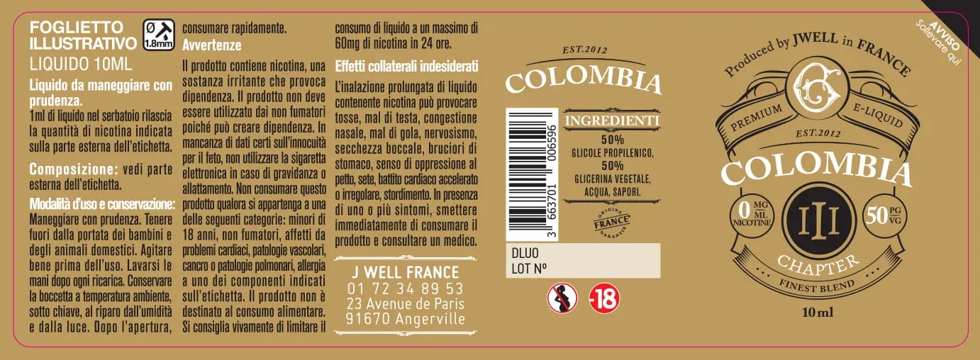 40X114 10ML COLOMBIA CHAPTER III IT 10ml-0mg