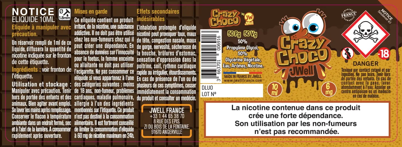 40X114 10ML CRAZY-CHOCO-10ml-6mg