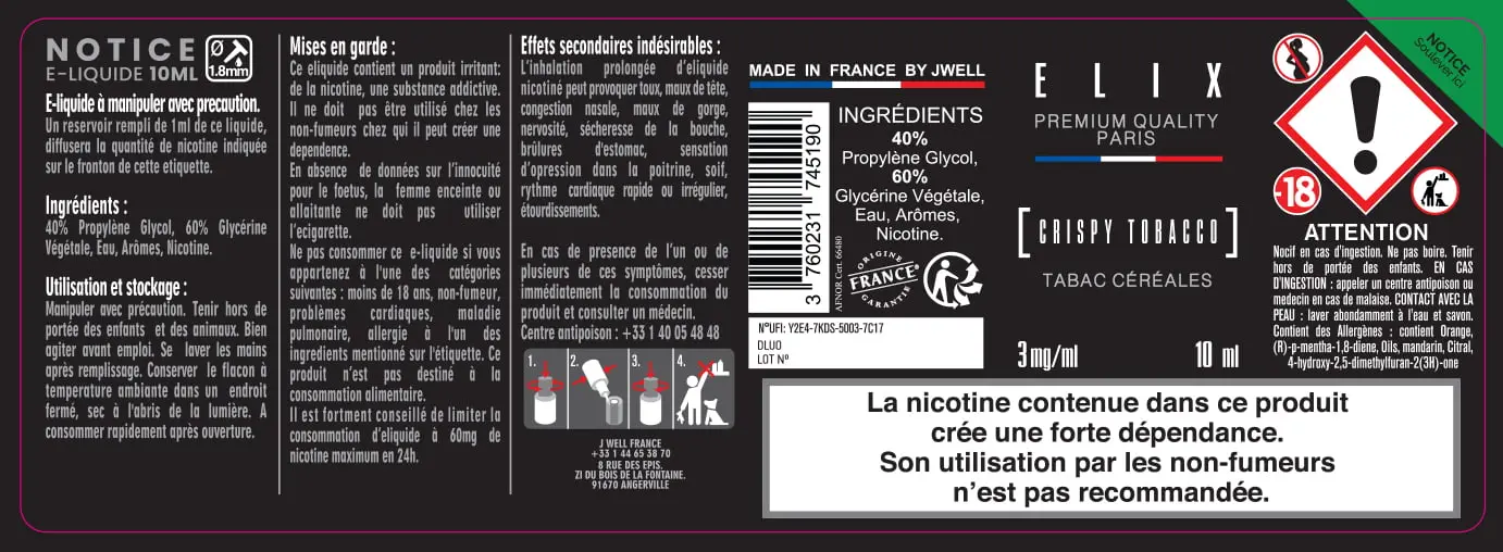 40X114 10ML CRISPY TOBACCO_10ml Label-3mg