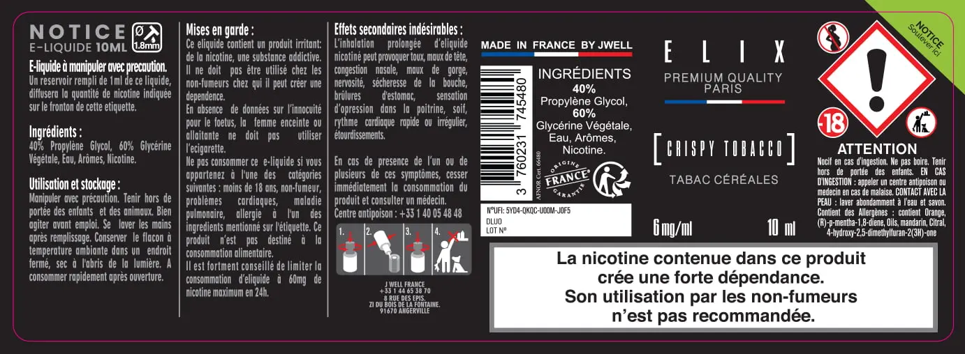 40X114 10ML CRISPY TOBACCO_10ml Label-6mg