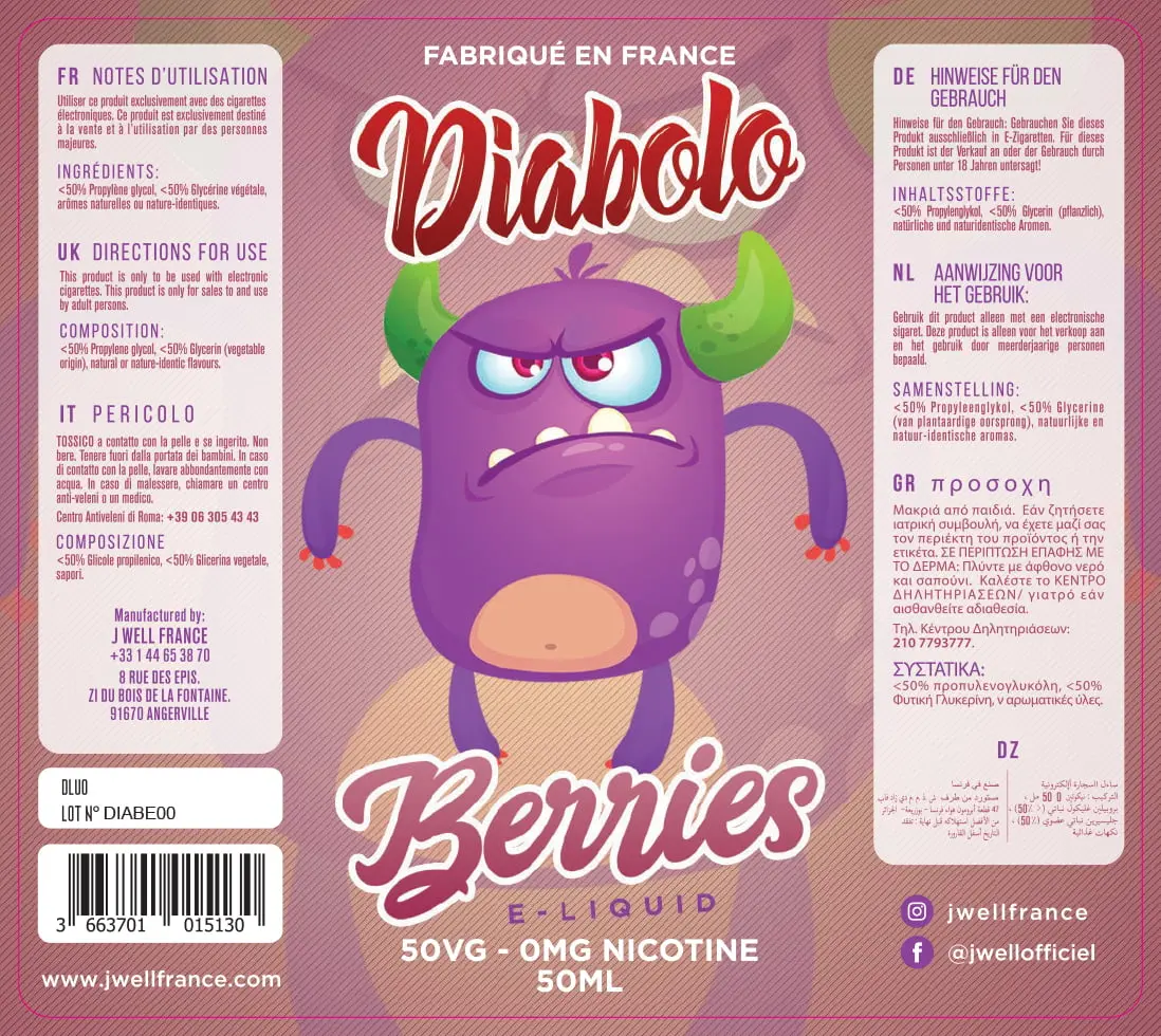 80X90 50ML DIABOLO BERRIES 50ml- VB