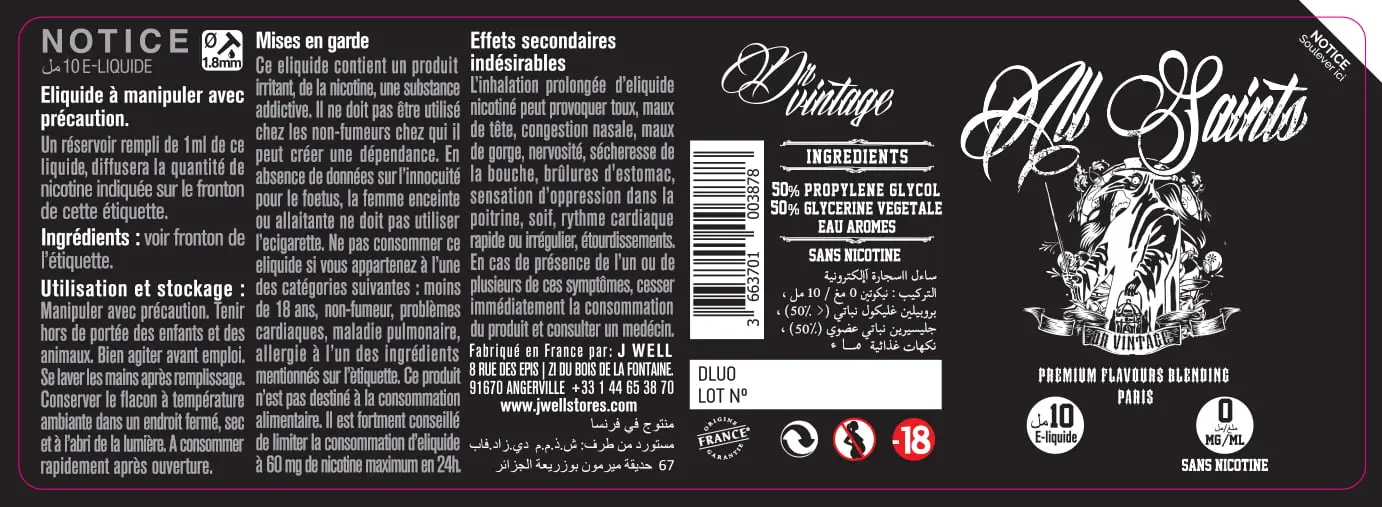 40X114 10ML DR VINTAGE 10ml ALGERIA-0mg