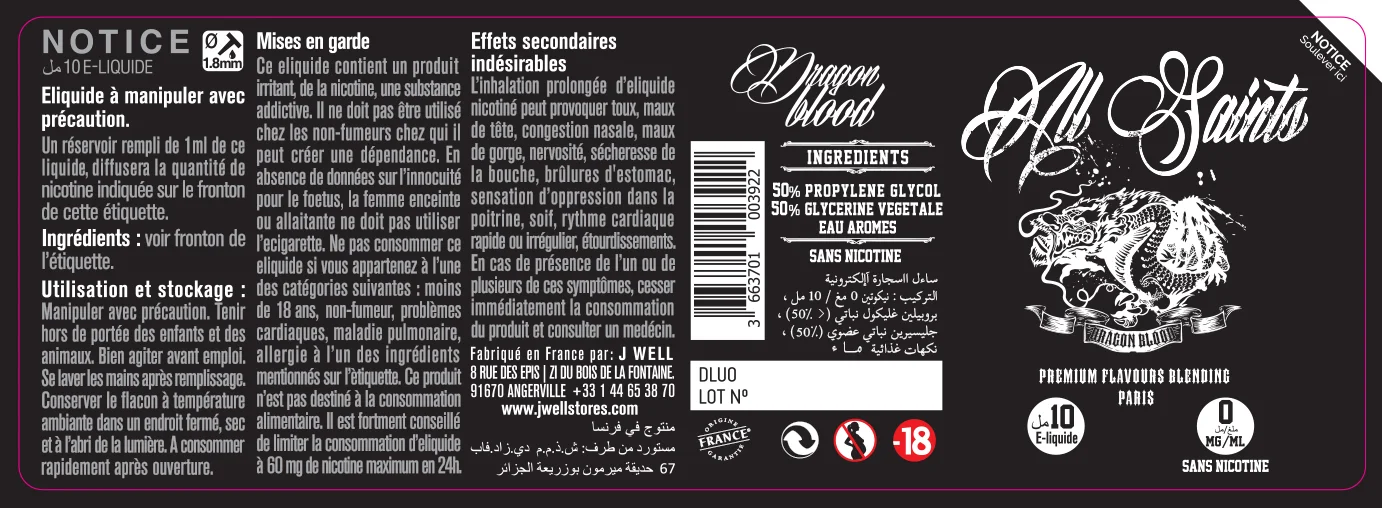 40X114 10ML DRAGON BLOOD 10ml ALGERIA-0mg