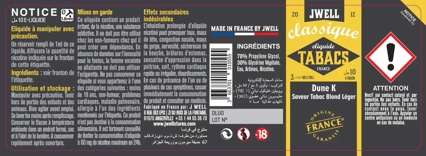 40X114 10ML DUNE K 10ml ALGERIA-3mg