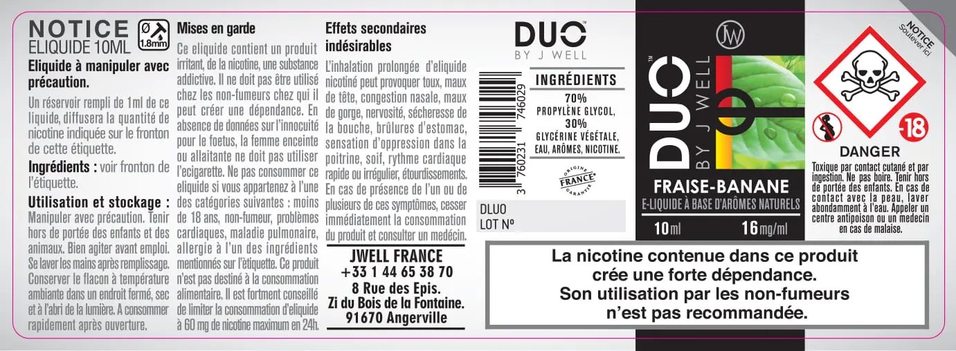 40X114 10ML DUO-FRAISE-BANANE-10ml-16mg