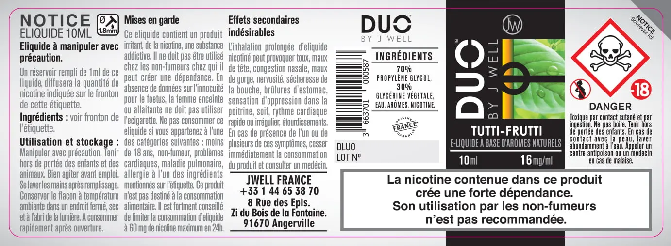 40X114 10ML DUO-TUTTI-FRUTTI-10ml-label-16mg